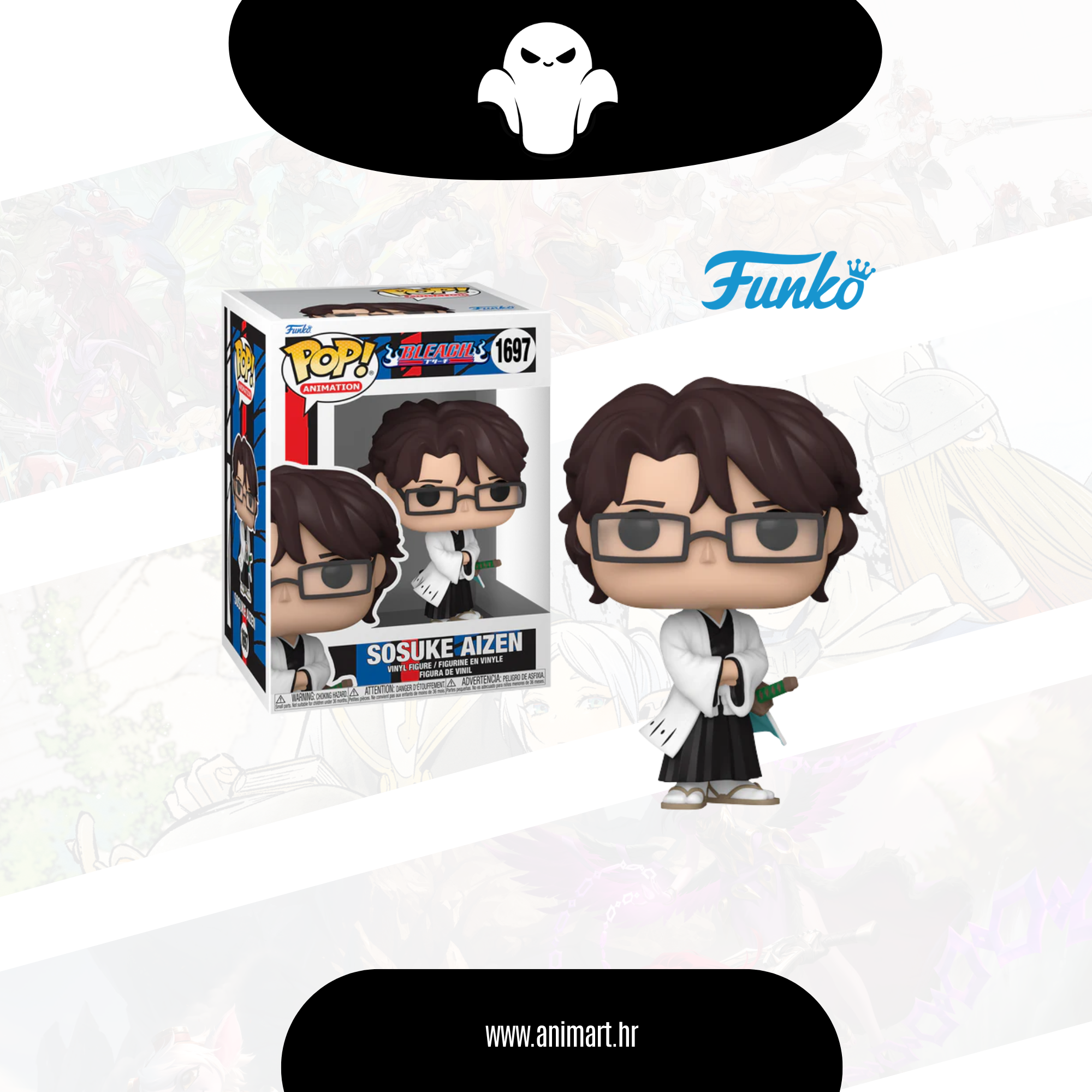 NewDrop (500 x 500 mm)(153) Funko POP! Bleach Aizen - Image 1